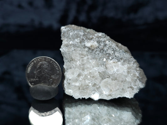 #33106 Super clear Nailhead Spar Calcite cluster with Chalcopyrite ore and multiple small fossils in the matrix