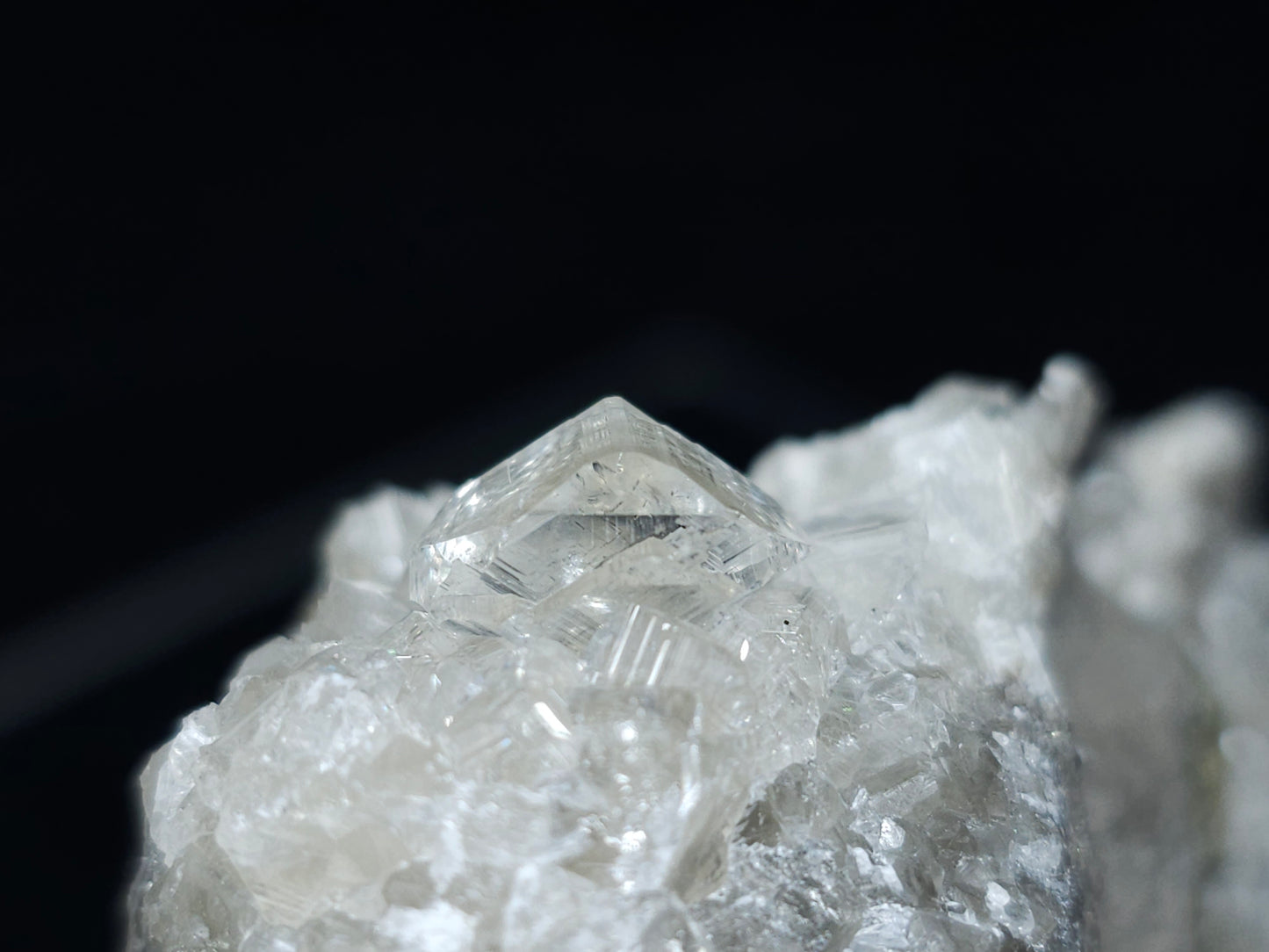 #33103 Super clear Nailhead Spar Calcite with Chalcopyrite ore and multiple small fossils in the matrix