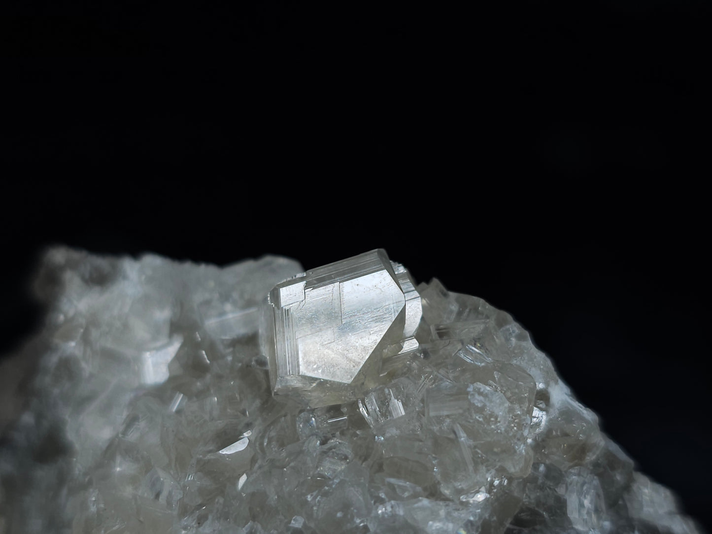 #33103 Super clear Nailhead Spar Calcite with Chalcopyrite ore and multiple small fossils in the matrix