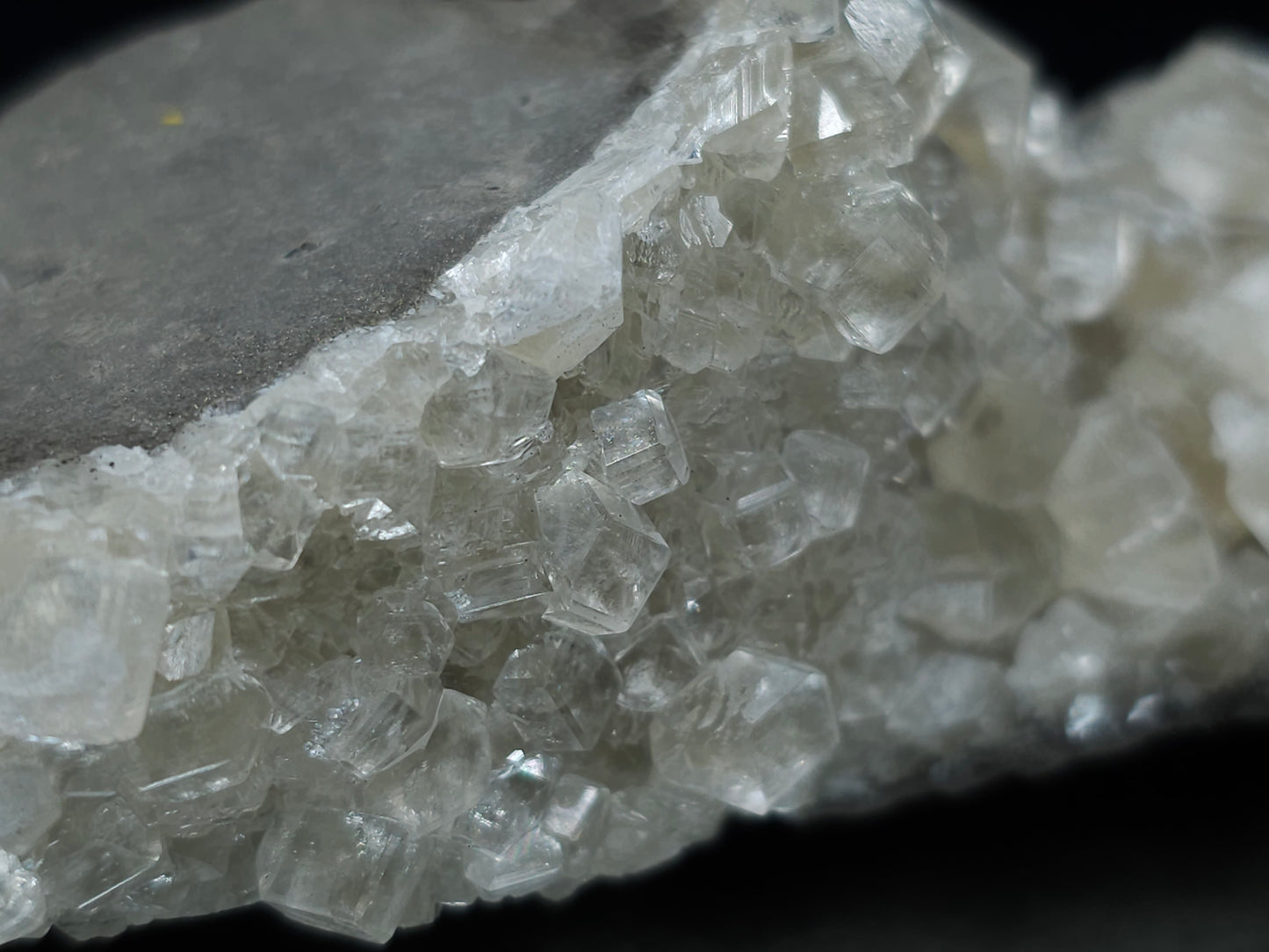 #33108 Super clear Nailhead Spar Calcite cluster with Chalcopyrite ore and multiple small fossils in the matrix
