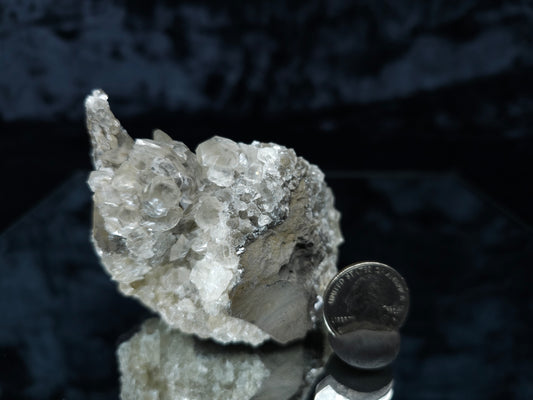#33099 Super clear Nailhead Spar Calcite cluster, Chalcopyrite ore and multiple small fossils in the matrix