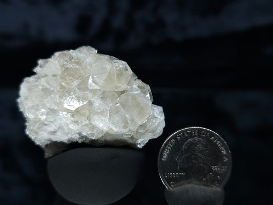 #33098 Super clear Nailhead Spar Calcite cluster, Chalcopyrite ore and multiple small fossils in the matrix