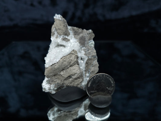 #33060 Super clear Nailhead Spar Calcite cluster, Chalcopyrite ore and multiple small fossils in the matrix