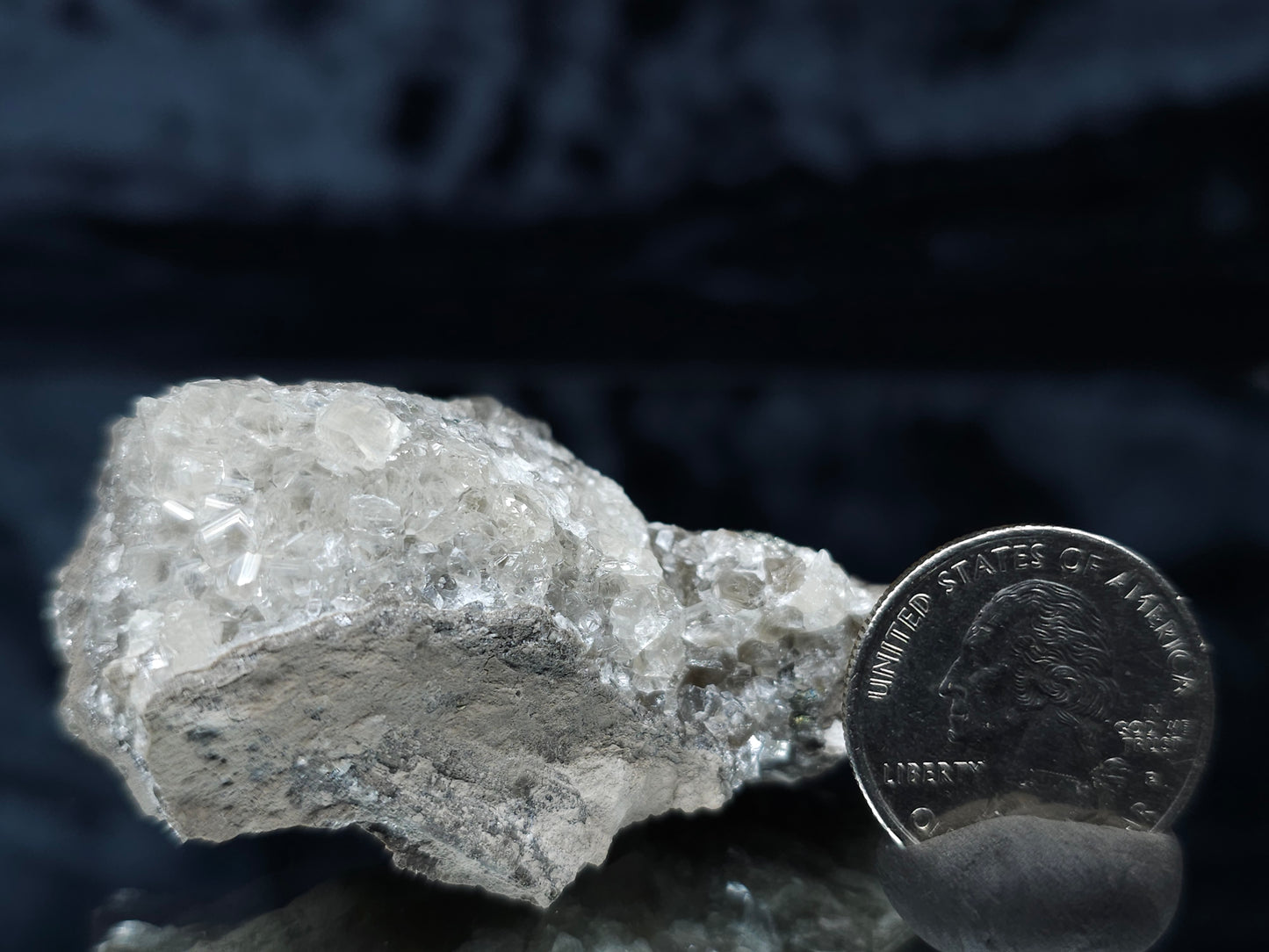 #33061 Super clear Nailhead Spar Calcite cluster, Chalcopyrite ore and multiple small fossils in the matrix