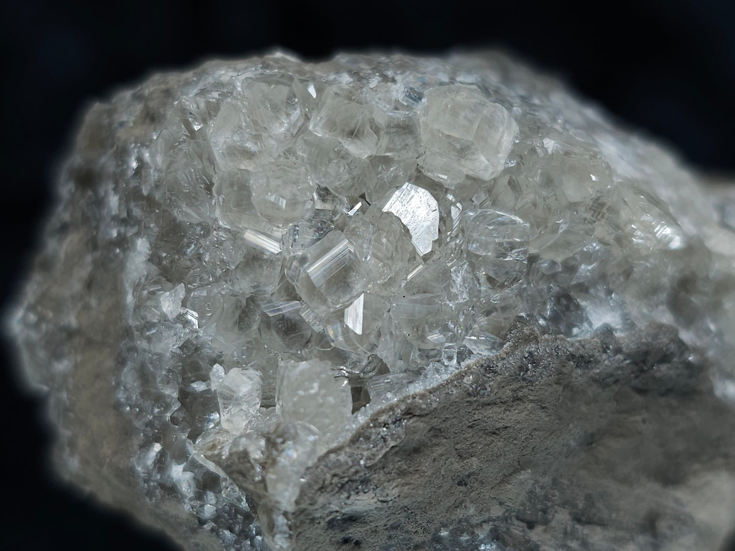#33061 Super clear Nailhead Spar Calcite cluster, Chalcopyrite ore and multiple small fossils in the matrix