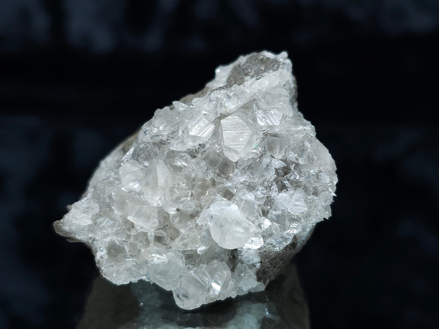 #33112 Super clear Nailhead Spar Calcite cluster with Chalcopyrite ore and multiple small fossils in the matrix