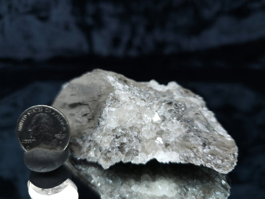 #33117 Super clear Nailhead Spar Calcite cluster with Chalcopyrite ore and multiple small fossils in the matrix