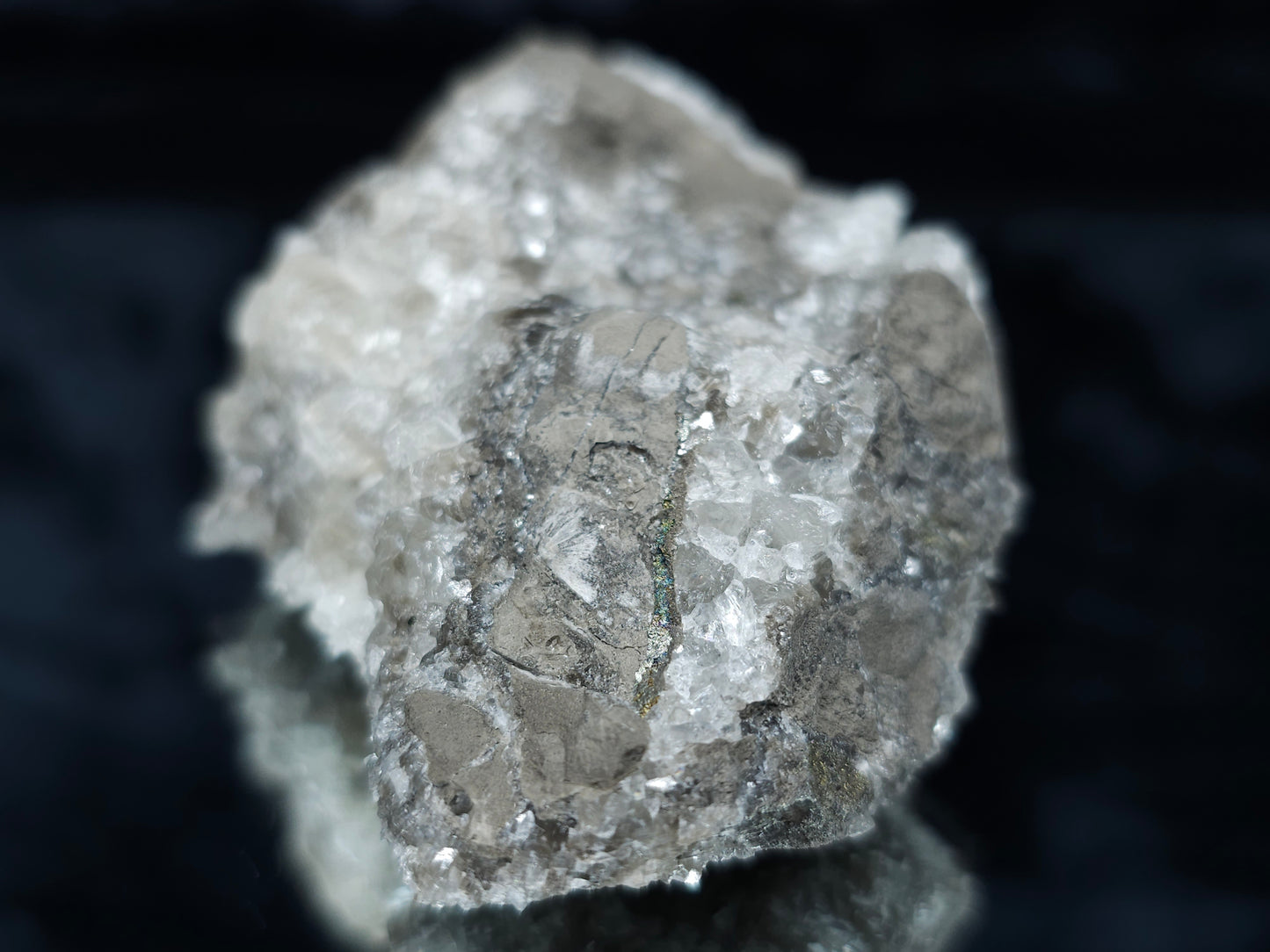 #33117 Super clear Nailhead Spar Calcite cluster with Chalcopyrite ore and multiple small fossils in the matrix