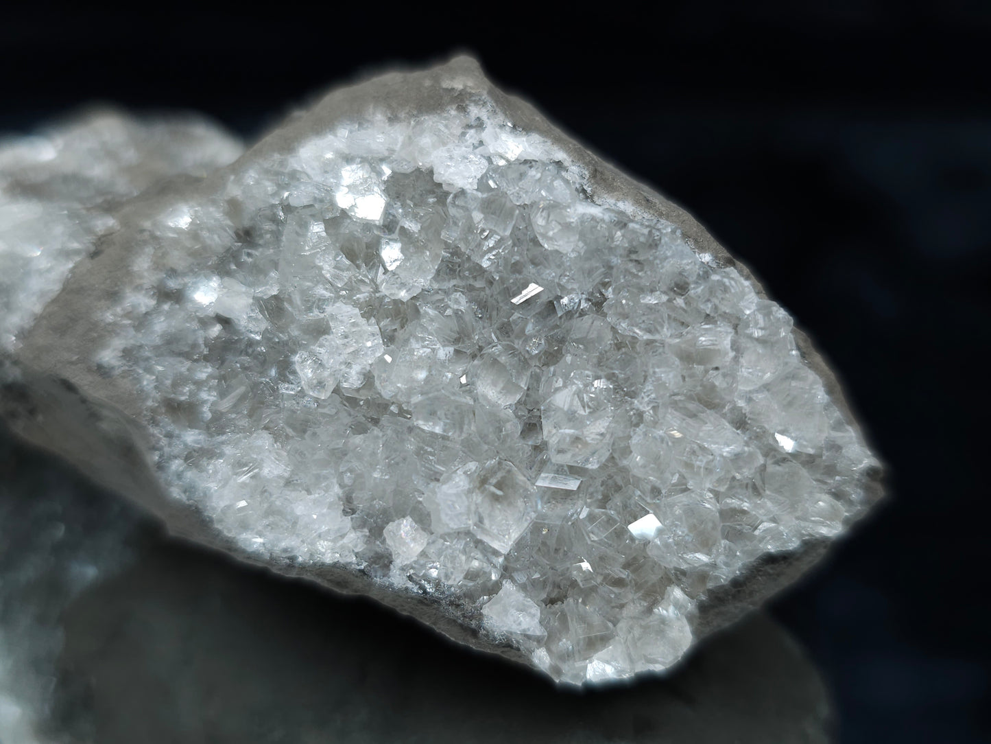 #33117 Super clear Nailhead Spar Calcite cluster with Chalcopyrite ore and multiple small fossils in the matrix