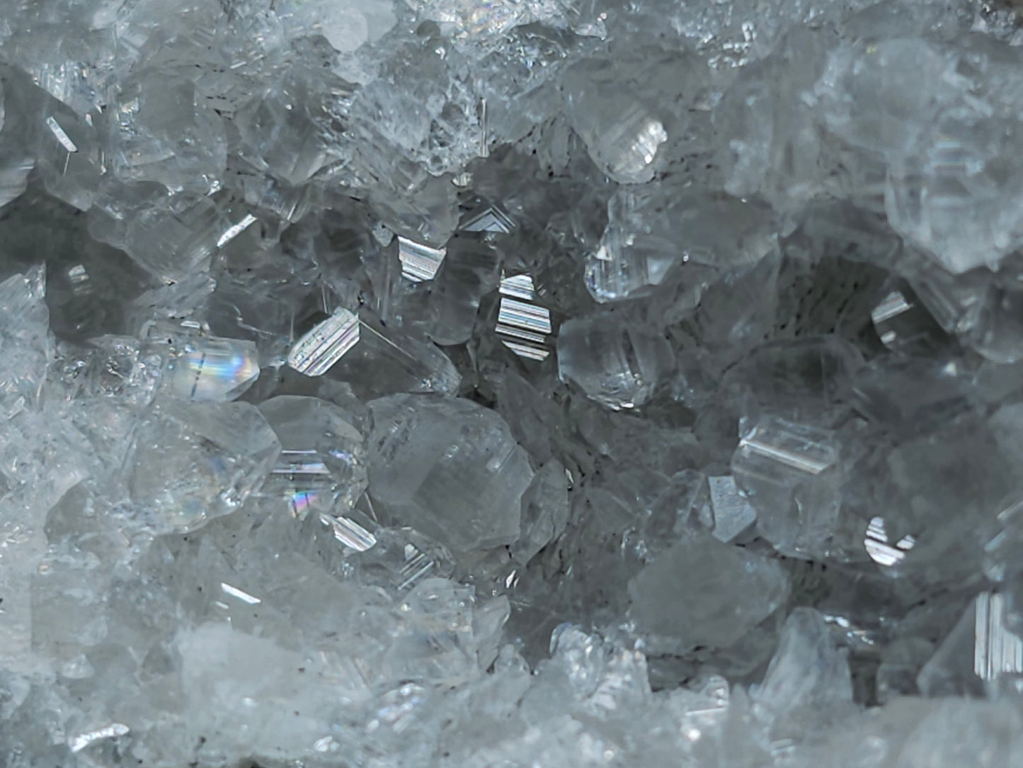 #33120 Super clear Nailhead Spar Calcite cluster with  Chalcopyrite ore and multiple small fossils in the matrix
