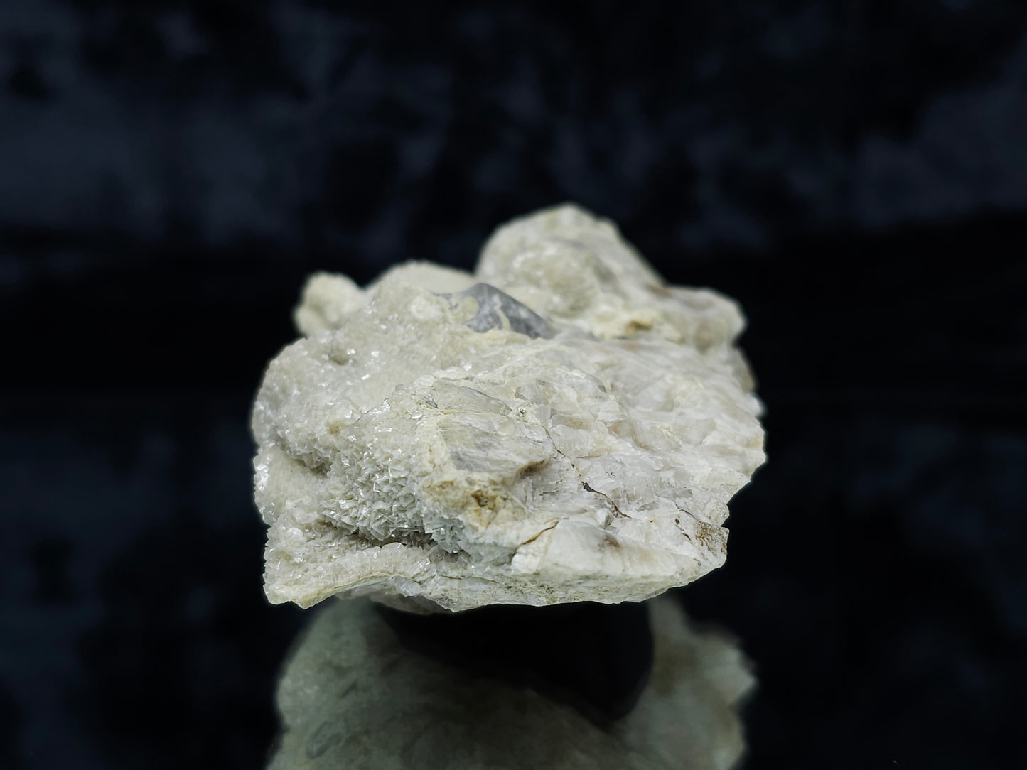 #88013 Cream-white Calcite pseudomorph after Combined form Calcite and needle Calcite formation on matrix