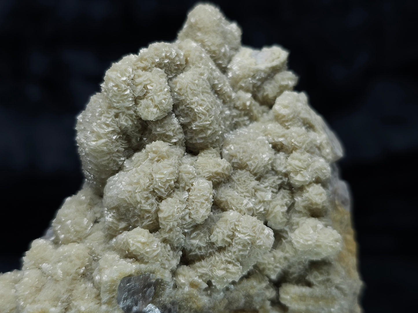 #88014 Cream-white Calcite pseudomorph after needle Calcite formation on matrix