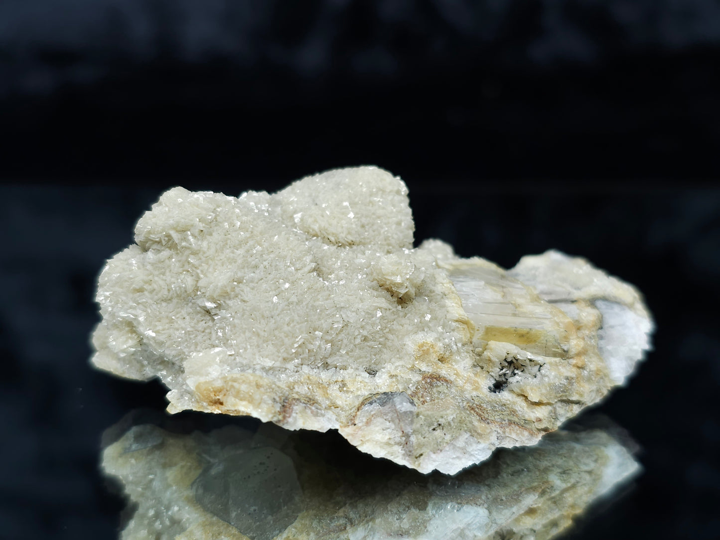 #88017 Cream-white Calcite pseudomorph after Combined form Calcite on matrix