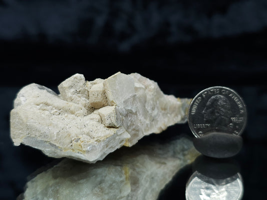 #88029 Hematite on cream-white Calcite pseudomorph after Combined form Calcite on matrix