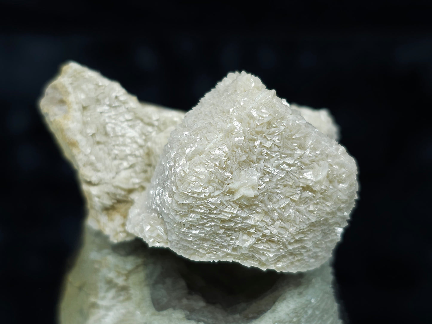 #88055 Cream-white Calcite pseudomorph after Combined form Calcite on matrix