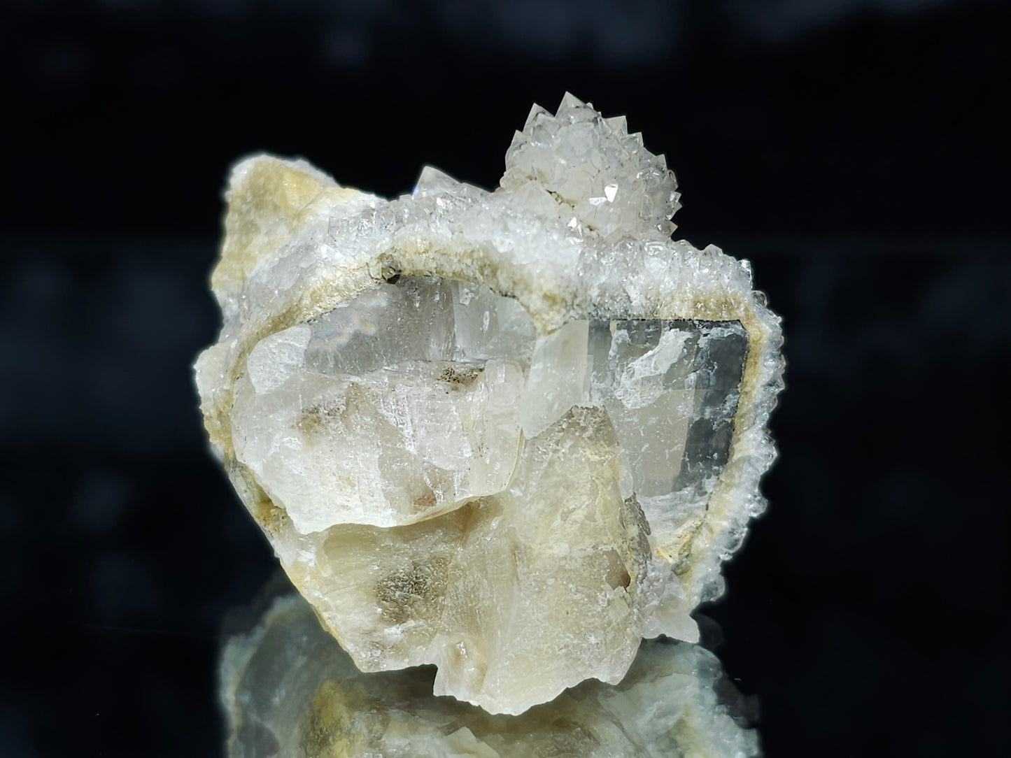 #10066 Spirit Gwindel Quartz on Calcite pseudomorph after Calcite matrix