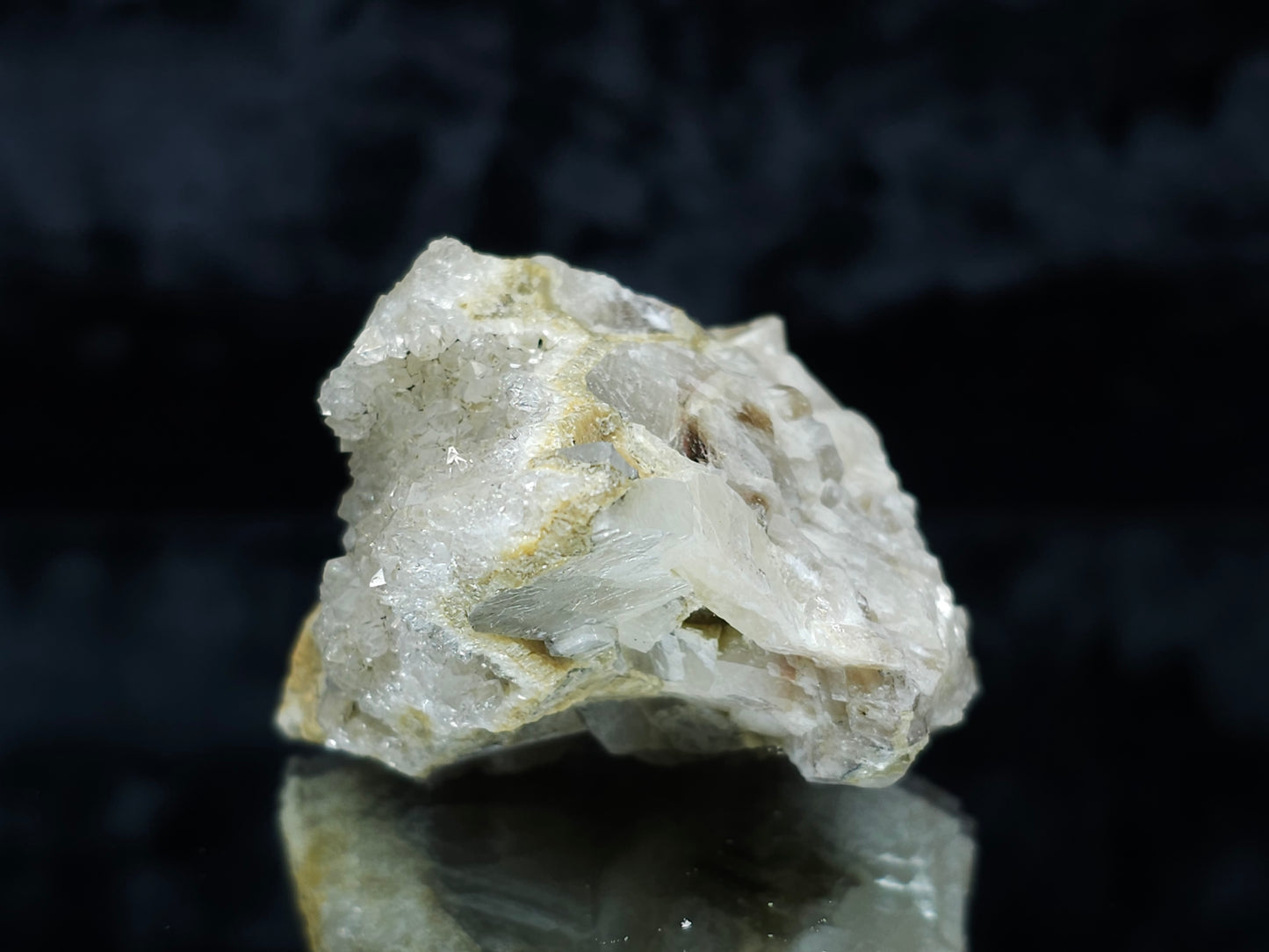 #88069 Spirit Gwindel Quartz pseudomorph after white Calcite on Calcite matrix