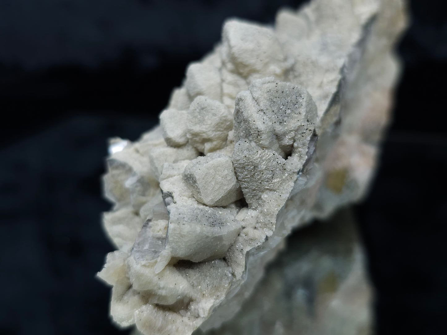 #88101 Hematite on Calcite pseudomorph on Combined form Calcite on matrix