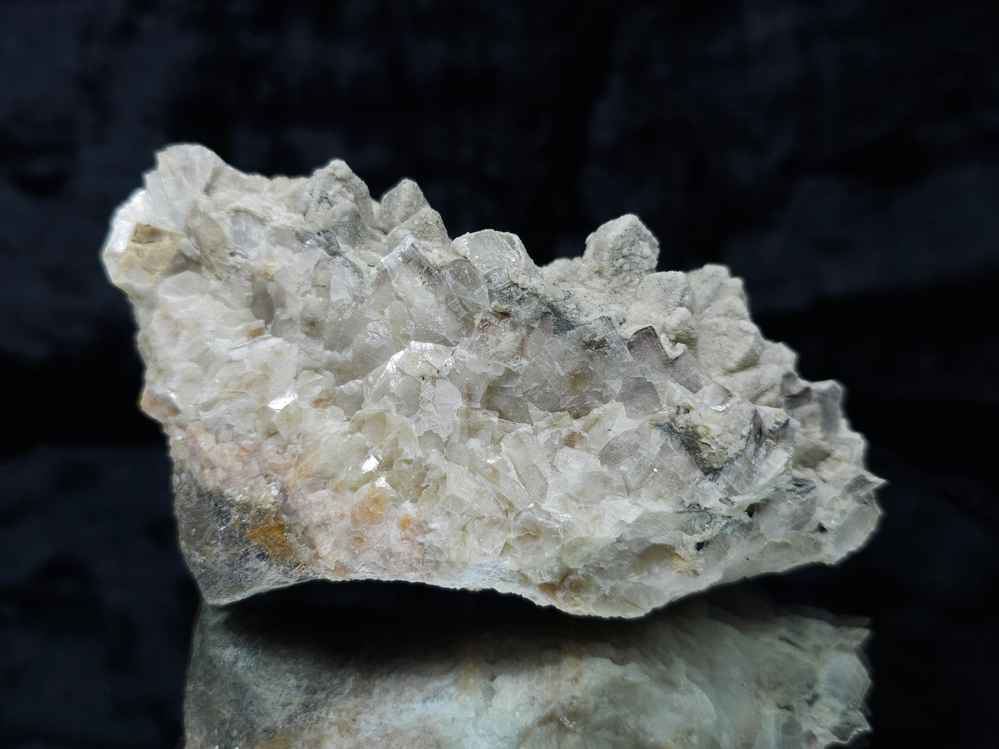 #88101 Hematite on Calcite pseudomorph on Combined form Calcite on matrix