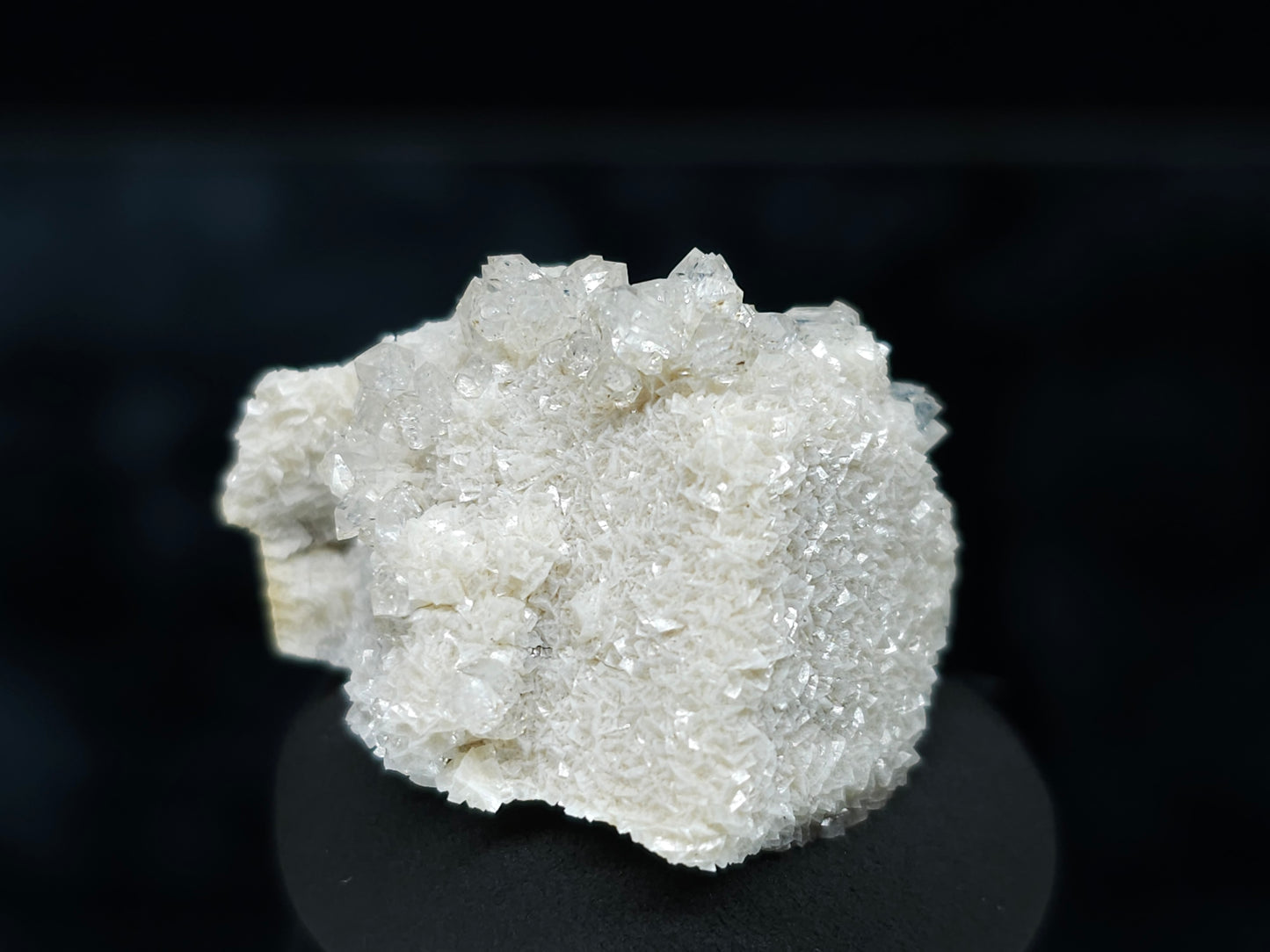 #88120 Spirit Gwindel Quartz on cream-white Calcite pseudomorph after Combined form Calcite