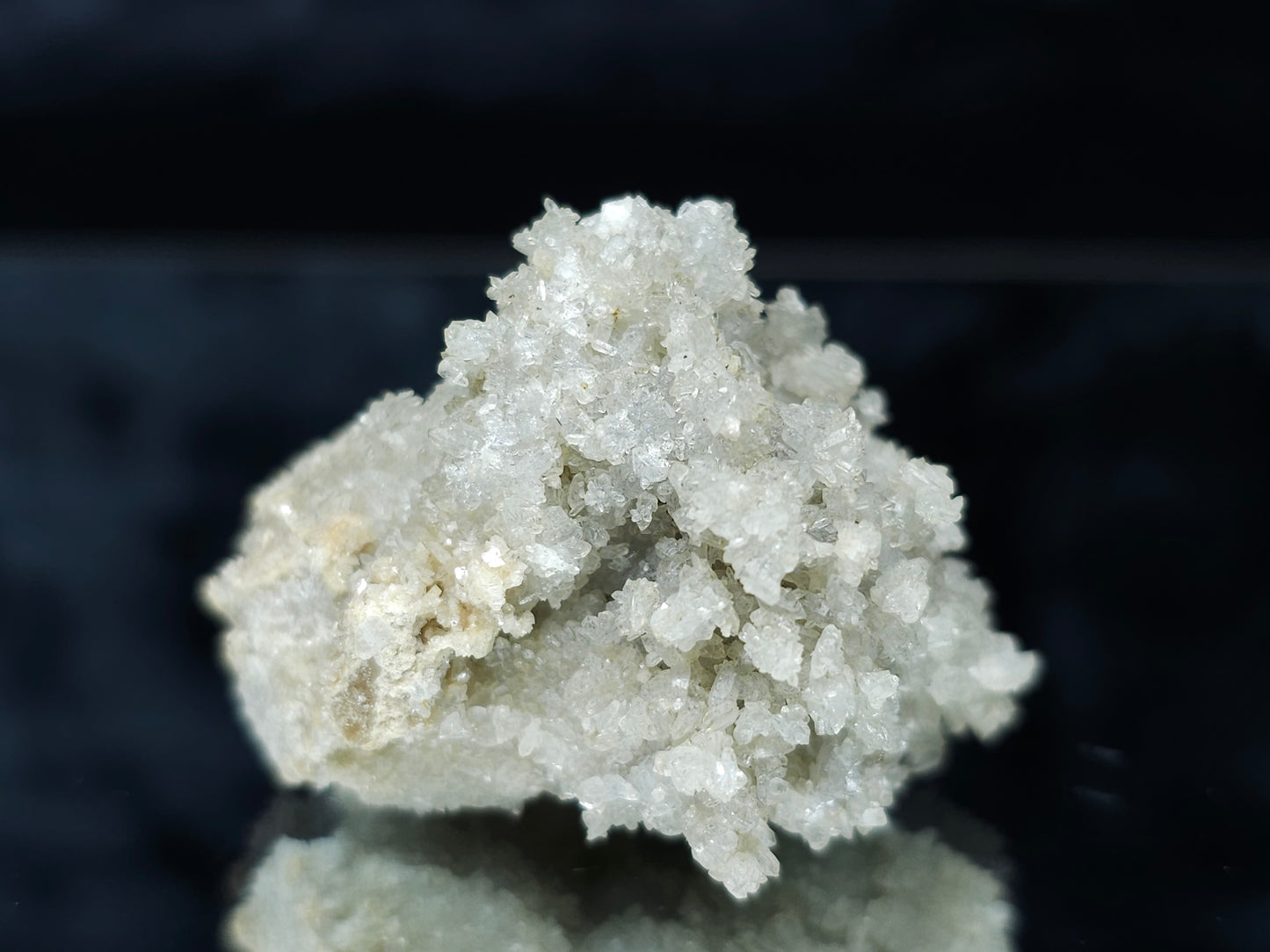 #88122 Small Spirit Quartz formation on cream-white Calcite after Combined form Calcite