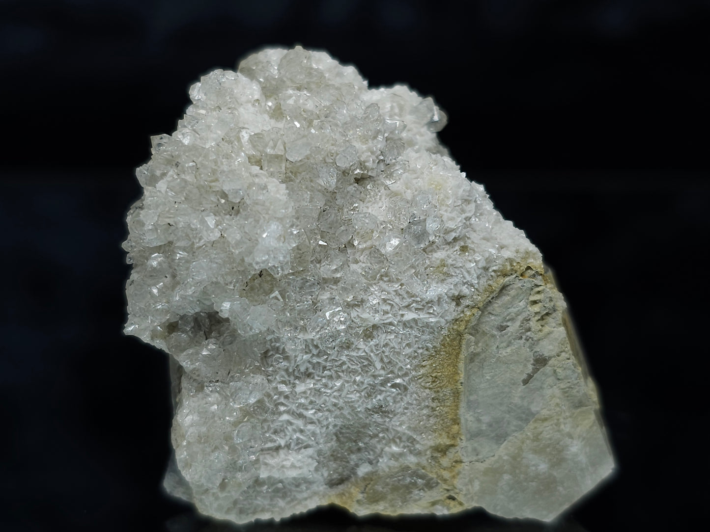 #88124 Spirit Gwindel Quartz formation on cream-white Calcite pseudomorph after Combined form Calcite