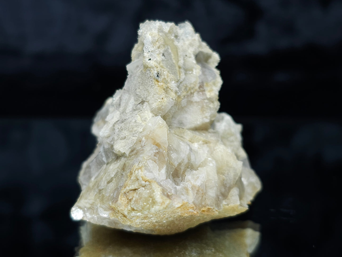 #88134 Spirit Gwindel Quartz on cream-white Calcite pseudomorph after Combined form Calcite