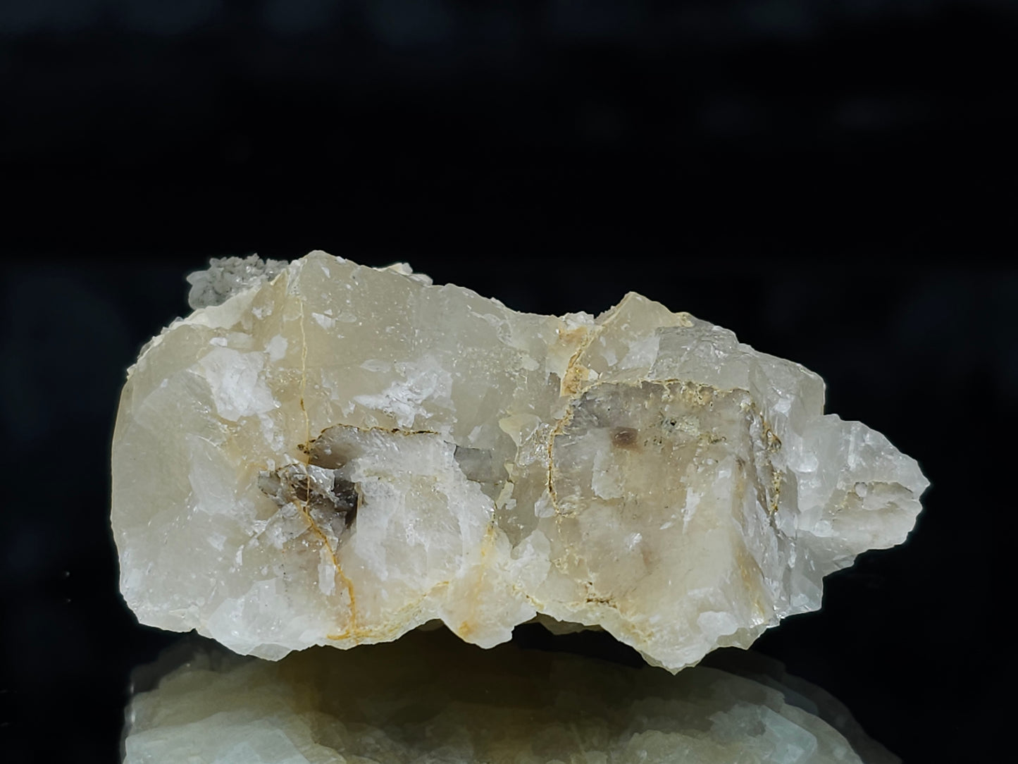 #88136 Spirit  Gwindel Quartz on cream-white Calcite pseudomorph after Calcite