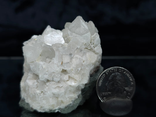 #11042 Dolomite and Chalcopyrite on clear Dogtooth Spar Calcite and Combined form Calcite