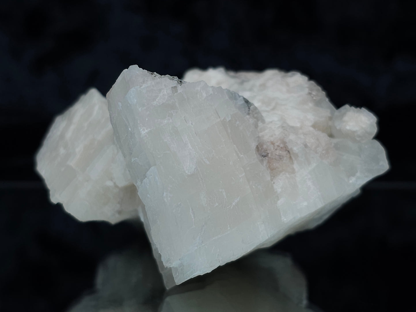 #11079 Small Spirit Quartz formation with clear Combined form Calcite on white Calcite matrix