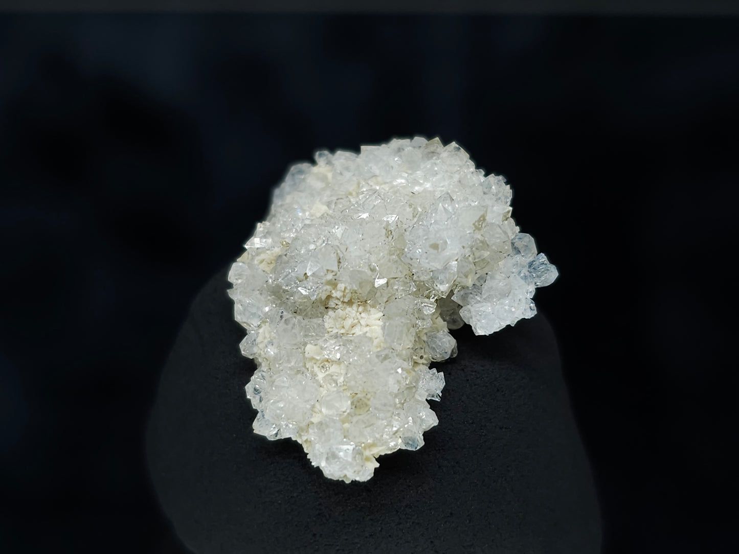 #88157 Spirit Gwindel Quartz on cream-white Calcite pseudomorph after Calcite