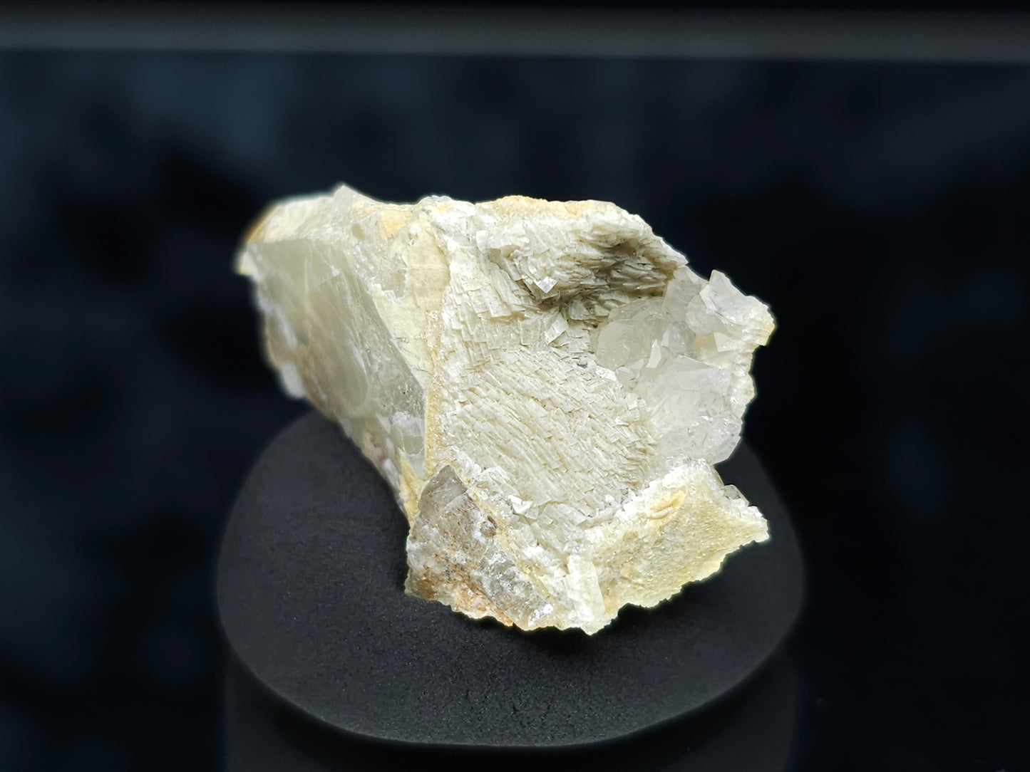 #88161 Spirit Gwindel Quartz on cream-white Calcite pseudomorph after Calcite