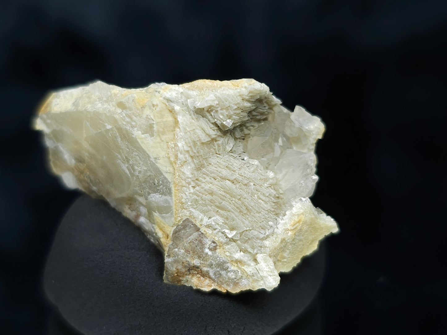 #88161 Spirit Gwindel Quartz on cream-white Calcite pseudomorph after Calcite