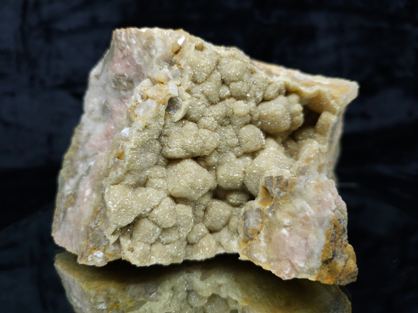 #88171 Cream-white Calcite pseudomorph after Combined form Calcite on matrix