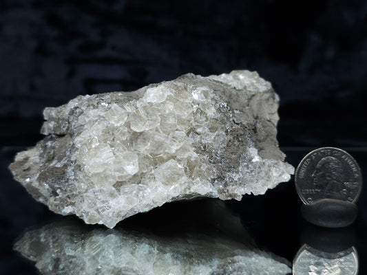 #33138 Super clear Nailhead Spar Calcite cluster with Chalcopyrite ore and multiple small fossils in the matrix