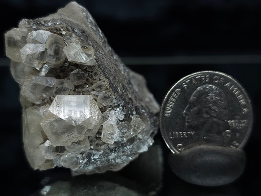 #33139 Phantom Nailhead Spar Calcite cluster with  Chalcopyrite ore and multiple small fossils in the matrix