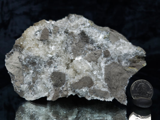 #33148 Super clear Nailhead Spar Calcite cluster with Chalcopyrite ore and multiple small fossils in the matrix