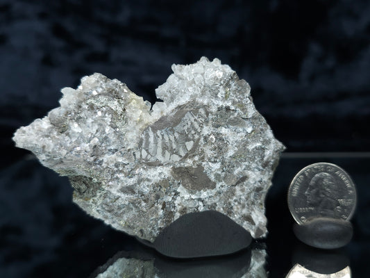 #33154 Super clear Nailhead Spar Calcite cluster with Chalcopyrite ore and multiple small fossils in the matrix