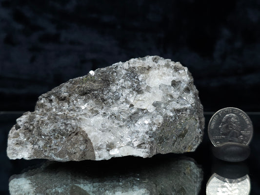 #33157 Super clear Nailhead Spar Calcite cluster with Chalcopyrite ore and multiple small fossils in the matrix