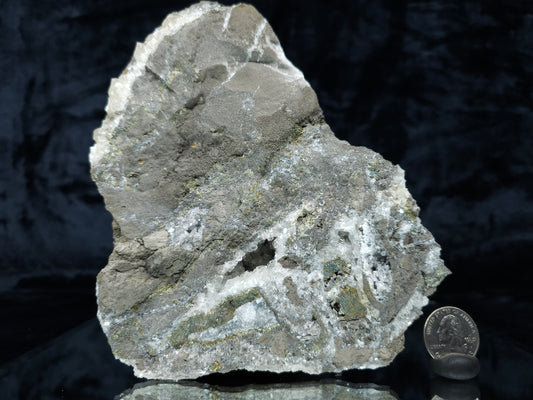 #33159 Super clear Nailhead Spar Calcite geode with Chalcopyrite ore and multiple small fossils in the matrix