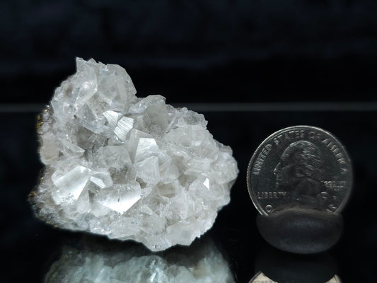 #33164 Super clear Nailhead Spar Calcite cluster with Chalcopyrite ore and multiple small fossils in the matrix