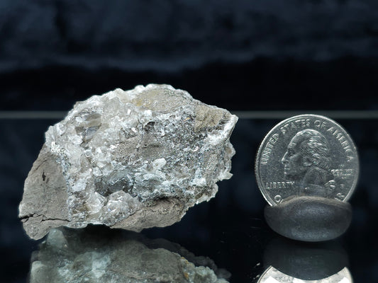 #33165 Super clear Nailhead Spar Calcite cluster with Chalcopyrite ore and multiple small fossils in the matrix