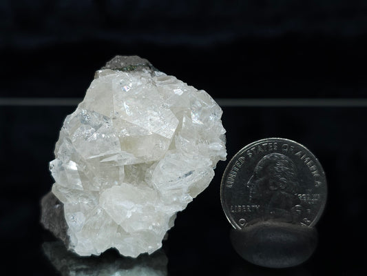 #33166 Super clear Nailhead Spar Calcite cluster with Chalcopyrite ore and multiple small fossils in the matrix