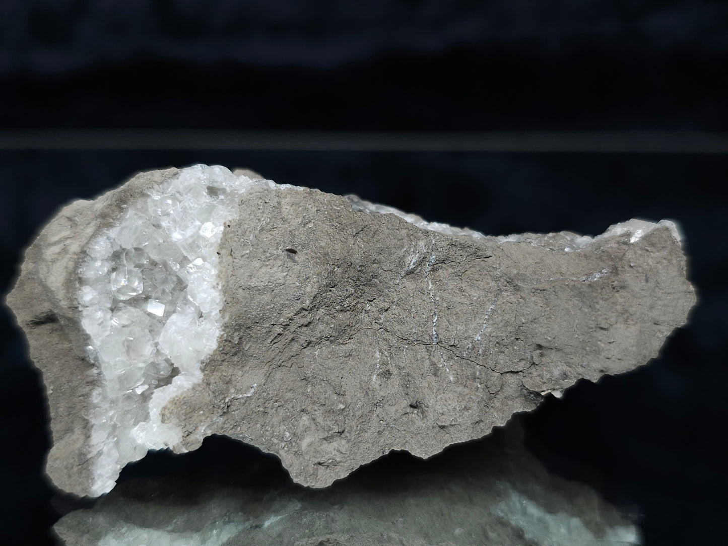 #33167 Super clear Nailhead Spar Calcite cluster with Chalcopyrite ore and multiple small fossils in the matrix