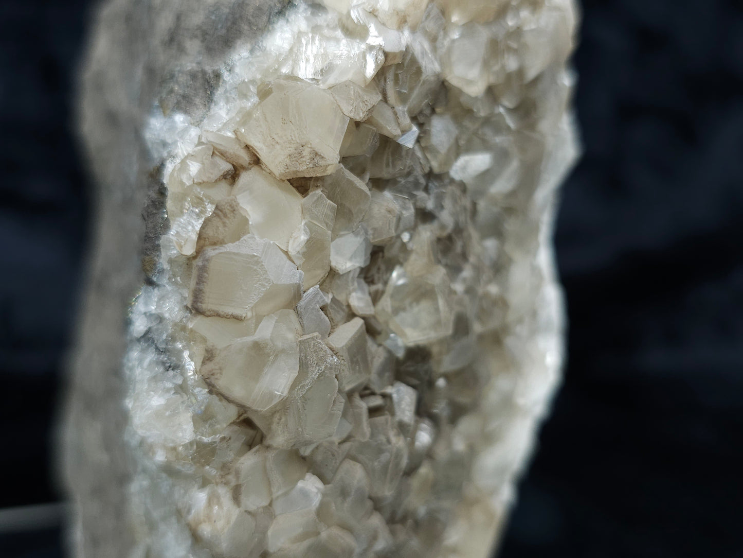 #33172 Phantom Nailhead Spar Calcite cluster with Chalcopyrite ore and multiple small fossils in the matrix