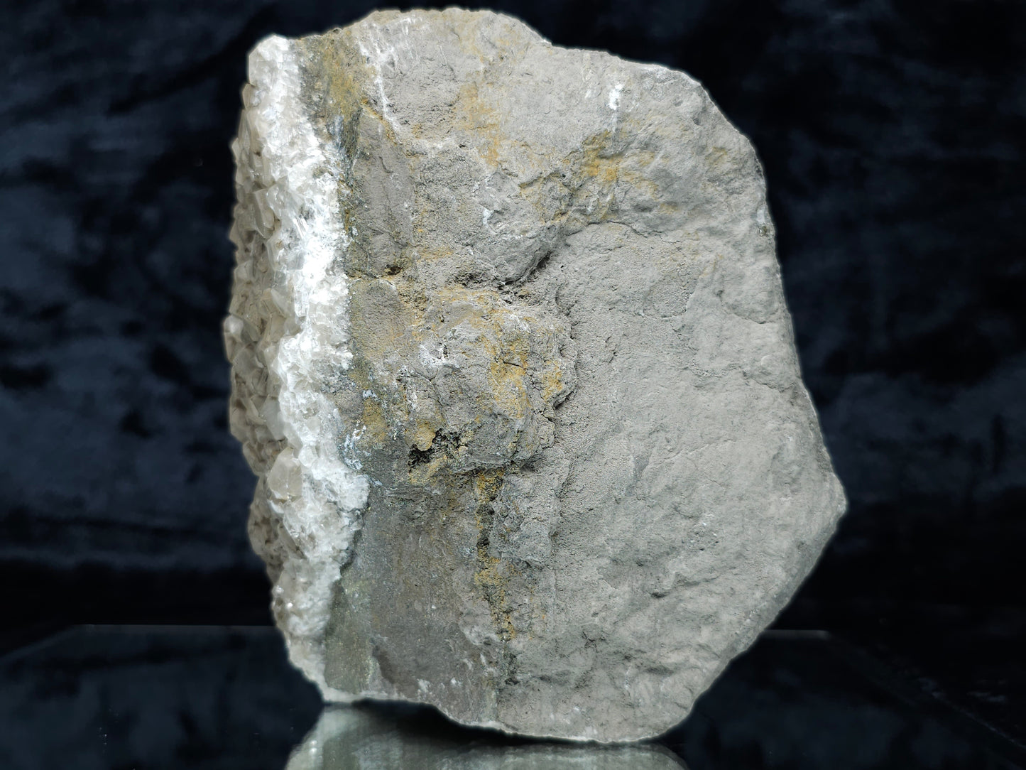 #33172 Phantom Nailhead Spar Calcite cluster with Chalcopyrite ore and multiple small fossils in the matrix