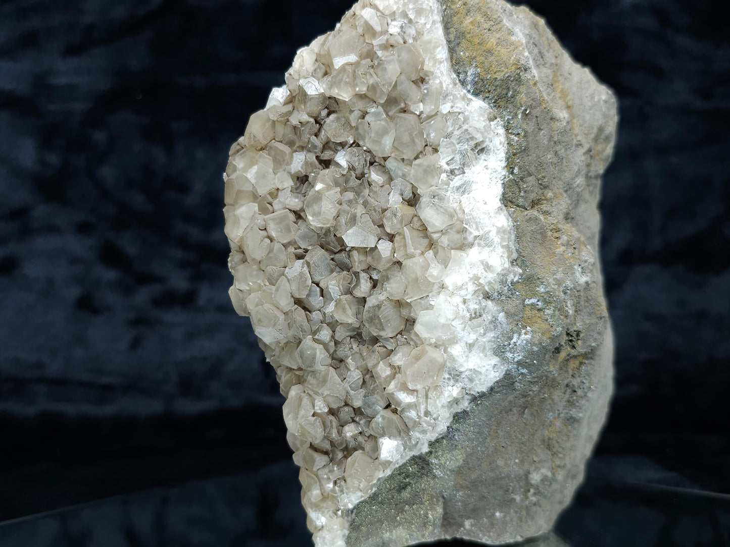 #33172 Phantom Nailhead Spar Calcite cluster with Chalcopyrite ore and multiple small fossils in the matrix