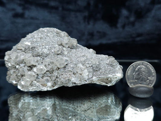 #33186 Double phantom Nailhead Spar Calcite cluster with Chalcopyrite ore and multiple small fossils in the matrix