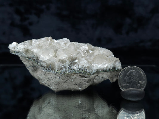 #33202 Super clear Nailhead Spar Calcite cluster and  Chalcopyrite ore and multiple small fossils in the matrix