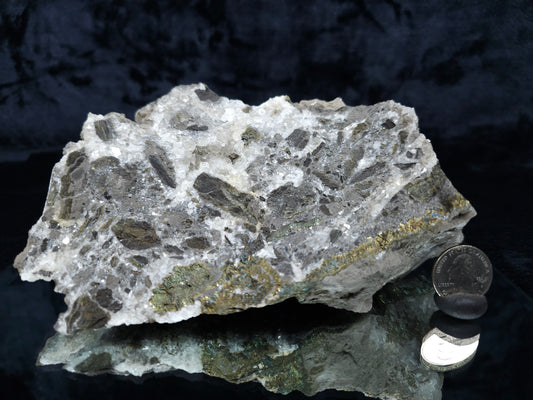 #33204 Super clear Nailhead Spar Calcite geode and Chalcopyrite ore and multiple small fossils